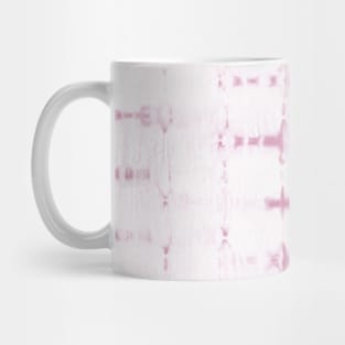 Soft texture of Shibori squares - peony pink and white Mug